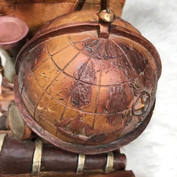 Old World Globe Antique Finished Weighted Resin Bookends - Picture 9 of 14